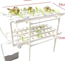 Kit Til Plante- & Urtedyrkning^Hydroponisk dyrkningssystem - Dyrkningssæt - 72 huller - PVC - Til grøntsager - Hvid