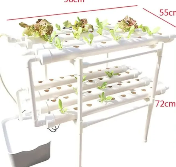 Kit Til Plante- & Urtedyrkning^Hydroponisk dyrkningssystem - Dyrkningssæt - 72 huller - PVC - Til grøntsager - Hvid
