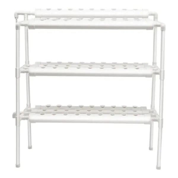 Best Hydroponisk dyrkningssystem, 3-etagers PVC-rørsystem, 90 plantepladser Kit Til Plante- & Urtedyrkning