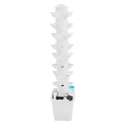 Kit Til Plante- & Urtedyrkning^Hydroponisk dyrkningssystem - Vertikalt tårn - 45 plantehuller - 115 cm - Børsteløs DC-pumpe - 95–245 V EU/US-stik - PP-plast - Hvid