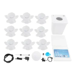 Kit Til Plante- & Urtedyrkning^Hydroponisk dyrkningssystem - Vertikalt tårn - 45 plantehuller - 115 cm - Børsteløs DC-pumpe - 95–245 V EU/US-stik - PP-plast - Hvid