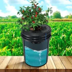 Kit Til Plante- & Urtedyrkning^Hydroponisk dyrkningssystem, Deep Water Culture 8 spande, 30x30x38 cm, sort, PP materiale