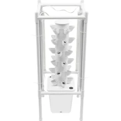 Sale Hydroponisk havesystem - Vertikalt dyrkningstårn - 30 Plantehuller - 6 Lag - 4 Vækstlamper - 10 L Vandtank - Størrelse 39×39×97 cm - Hvid Kit Til Plante- & Urtedyrkning