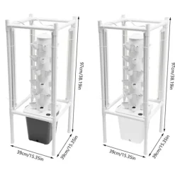 Sale Hydroponisk havesystem - Vertikalt dyrkningstårn - 30 Plantehuller - 6 Lag - 4 Vækstlamper - 10 L Vandtank - Størrelse 39×39×97 cm - Hvid Kit Til Plante- & Urtedyrkning