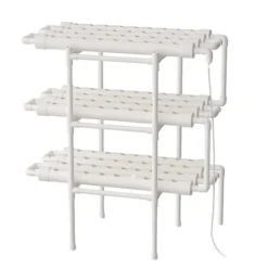 Discount Hydroponisk System, 3 Lag, 108 Plantningspunkter,Hvid Kit Til Plante- & Urtedyrkning