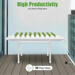 Online Hydroponisk Vækstsæt, Pladsbesparende Design, 36 Plantepladser,HVID Kit Til Plante- & Urtedyrkning