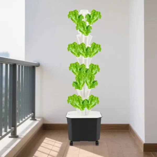 Discount Hydroponisk Vækstsysteem, Vertikalt Design, 50 Plantningshuller,HVID Kit Til Plante- & Urtedyrkning