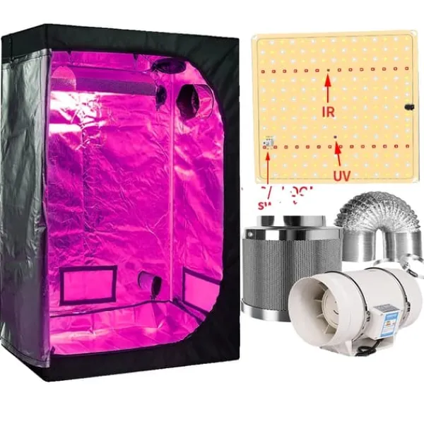 Online Hydroponisk Vækstsysten, Fuldspektret LED-lys, Komplet Væksttelt Kits,150x150x200cm kit, Pakke C-a Kit Til Plante- & Urtedyrkning