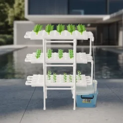 Kit Til Plante- & Urtedyrkning^Hydroponisk Vækstsysten, 3-Lags Design, 108 Plantepladser,HVID