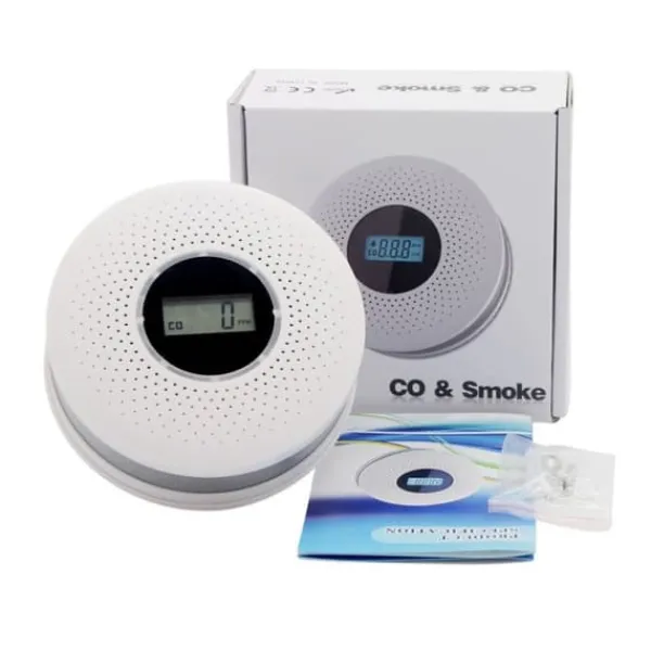 New 2-i-1 brand- og kuliltedetektor til hjemmet – LCD-skærm og hørbar alarm, batteridrevet med høj følsomhed Røg- & Kulmonoxiddetektorer
