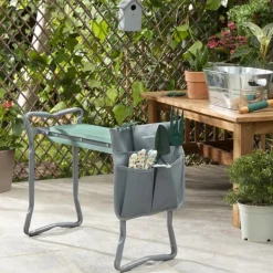 Støtte Med Hjul, Sæder & Knæbeskyttelse Til Havepleje^3-i-1 Folding Garden Seat med taske til Værktøj Situl InnovaGoods