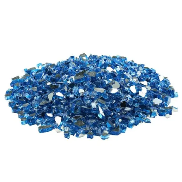Tilbehør Til Brændeovne & Pejse^Ildglas 1/2-tommer, 10 LBS Pejsglassten, Til Bålplads, Pacific Blue Farve