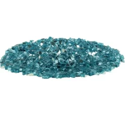Sale Ildglas 1/2-tommer, 10 LBS pejsglassten til bålplads, Aqua Blå Farve Tilbehør Til Brændeovne & Pejse