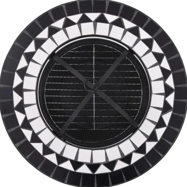 Pejse^Ildsteder - Living bålfad mosaik 68 cm keramik sort og hvid