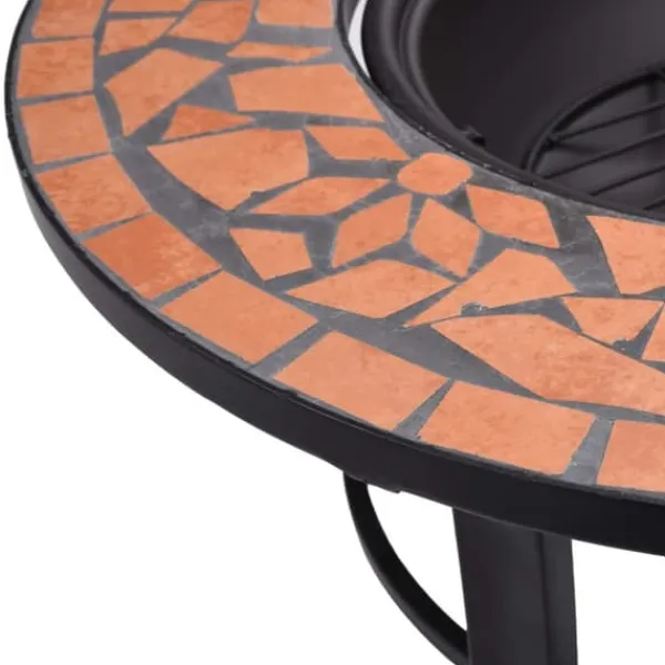 Online Ildsteder - Living bålfad mosaik 68 cm keramik terracottafarvet Pejse