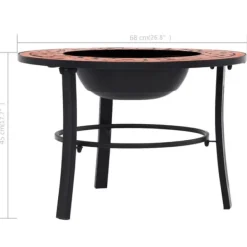 Online Ildsteder - Living bålfad mosaik 68 cm keramik terracottafarvet Pejse