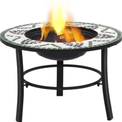 Sale Ildsteder - Living bålfad mosaik 68 cm keramik grøn Pejse
