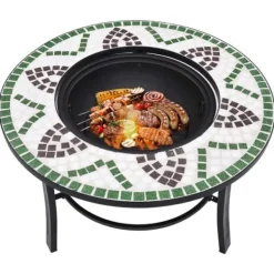 Sale Ildsteder - Living bålfad mosaik 68 cm keramik grøn Pejse