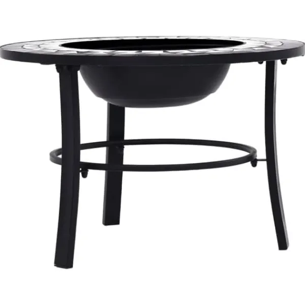 Sale Ildsteder - Living bålfad mosaik 68 cm keramik sort og hvid Pejse
