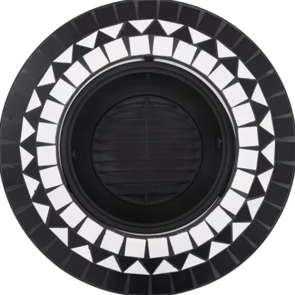 Sale Ildsteder - Living bålfad mosaik 68 cm keramik sort og hvid Pejse