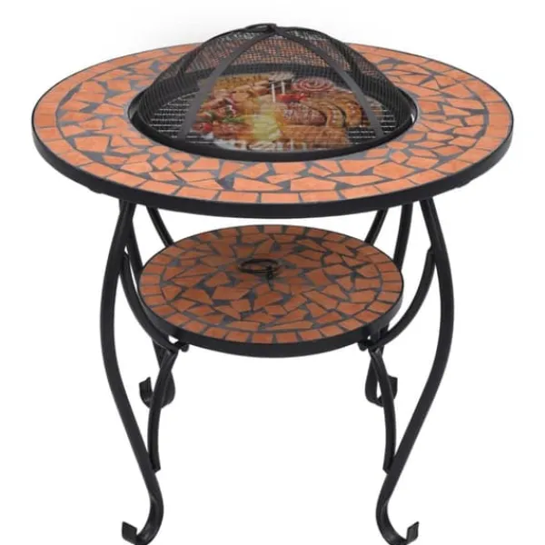 Best Ildsteder - Living bålfad mosaik 68 cm keramik terracottafarvet Pejse