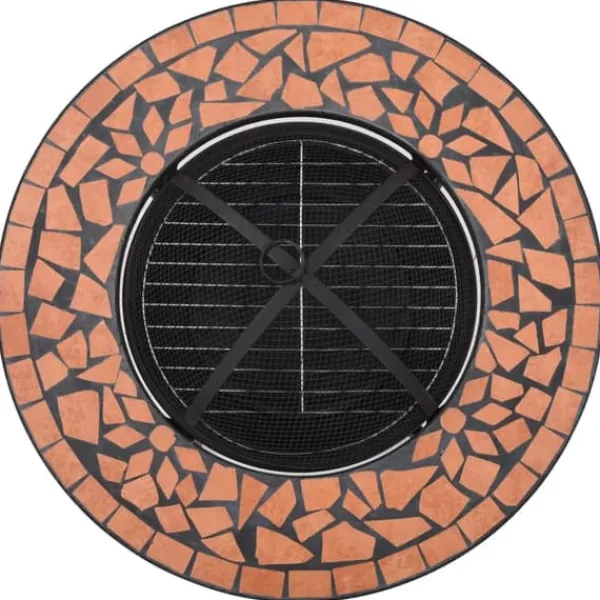 Best Ildsteder - Living bålfad mosaik 68 cm keramik terracottafarvet Pejse