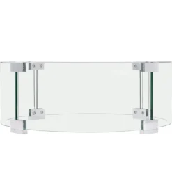 Tilbehør Til Brændeovne & Pejse^Ilægger til bålfad, 435 x 170 mm rundt glasflammeskjold, 6 mm hærdet glas til propan og gas. Perfekt til udendørs gårdhaver.