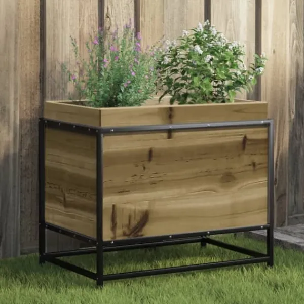 Imprægneret fyrretræ plantekasse 60x40x50 cm - Robust og dekorativ | Størrelse: 60x40x50 cm Krukker & Plantebeholdere