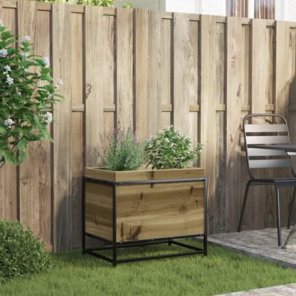 Imprægneret fyrretræ plantekasse 60x40x50 cm - Robust og dekorativ | Størrelse: 60x40x50 cm Krukker & Plantebeholdere