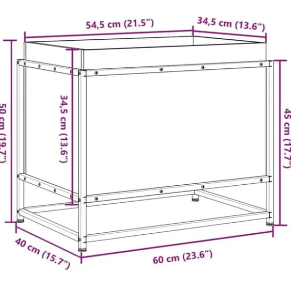 Imprægneret fyrretræ plantekasse 60x40x50 cm - Robust og dekorativ | Størrelse: 60x40x50 cm Krukker & Plantebeholdere