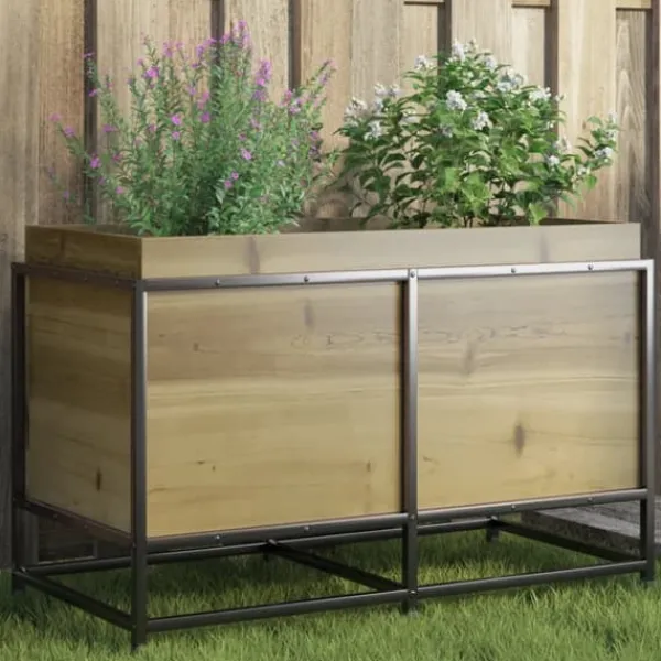 Plantningsbænke^Imprægneret fyrretræs plantekasse - Dekorativ til have og altan | Størrelse: 80x40x50 cm