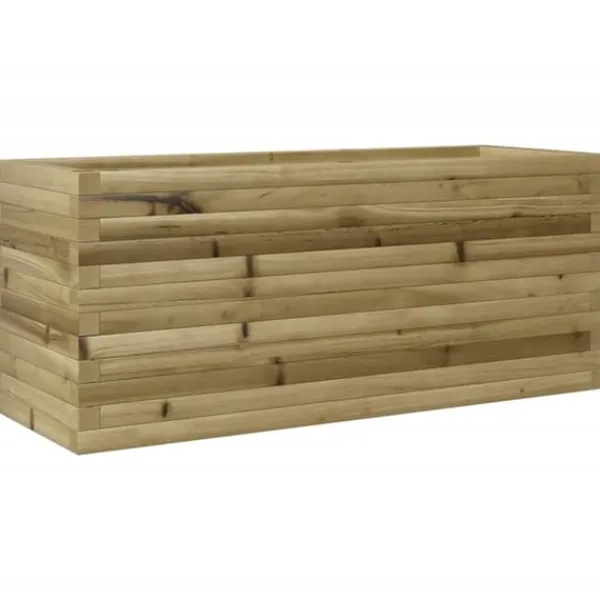 Plantningsbænke^Imprægneret plantekasse i fyrretræ - 110x40x45,5 cm | Farve: Natur | Størrelse: 110x40x45,5 cm