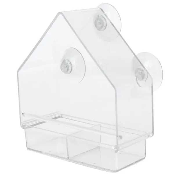 Best Indendørs Udendørs Hængende Fuglefoderautomat PS Transparent Fuglefoderværktøj til Fodring af Små Fugle Til Fugle & Småvildt