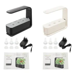 New Indendørs urtehave - Hydroponisk plantekasse - LED vækstlampe - Energibesparende - EU-stik - Til køkken/vindueskarm - Sort Kit Til Plante- & Urtedyrkning