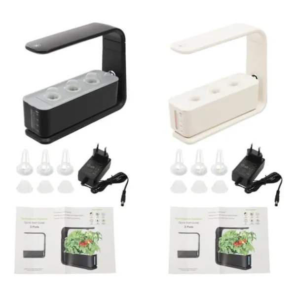 New Indendørs urtehave - Hydroponisk plantekasse - LED vækstlampe - Energibesparende - EU-stik - Til køkken/vindueskarm - Sort Kit Til Plante- & Urtedyrkning