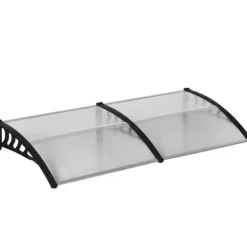 Buer, Spalier, Lysthuse Uden Tag^Indgangsbaldakin 200×96×27 cm med UV-beskyttelse – aluminium, sort