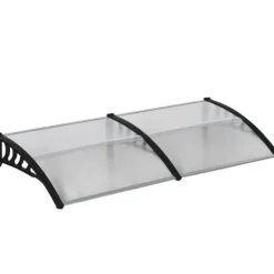 Buer, Spalier, Lysthuse Uden Tag^Indgangsbaldakin 200×96×27 cm med UV-beskyttelse – aluminium, sort
