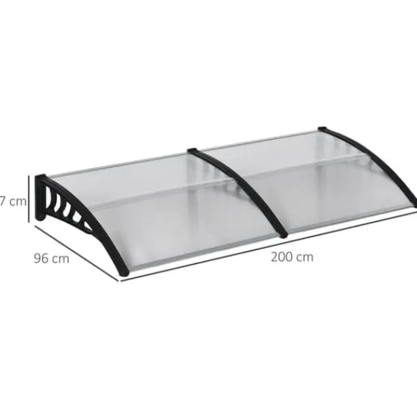 Buer, Spalier, Lysthuse Uden Tag^Indgangsbaldakin 200×96×27 cm med UV-beskyttelse – aluminium, sort