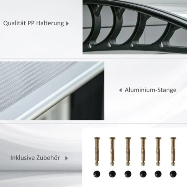 Buer, Spalier, Lysthuse Uden Tag^Indgangsbaldakin 200×96×27 cm med UV-beskyttelse – aluminium, sort