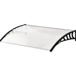 Telte & Lysthuse^Indgangsoverdækning 89×122 cm – polycarbonat buet tag, UV-beskyttelse, hvid