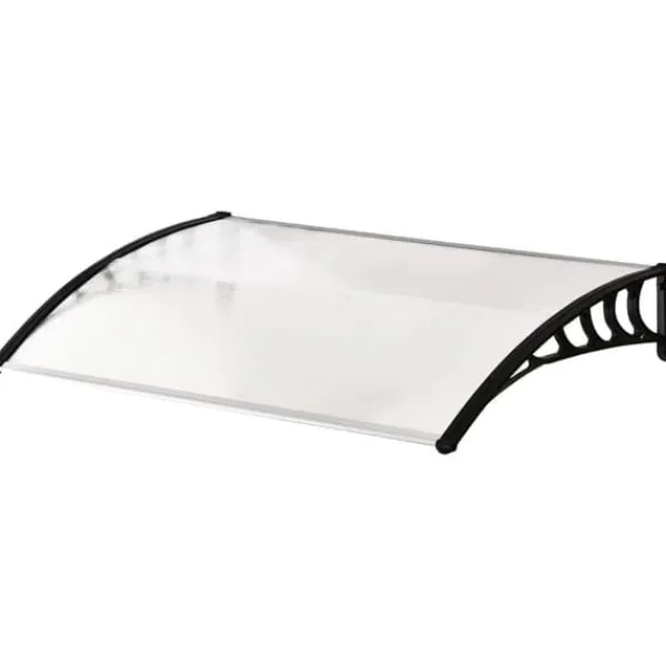 Telte & Lysthuse^Indgangsoverdækning 89×122 cm – polycarbonat buet tag, UV-beskyttelse, hvid