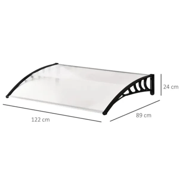 Telte & Lysthuse^Indgangsoverdækning 89×122 cm – polycarbonat buet tag, UV-beskyttelse, hvid