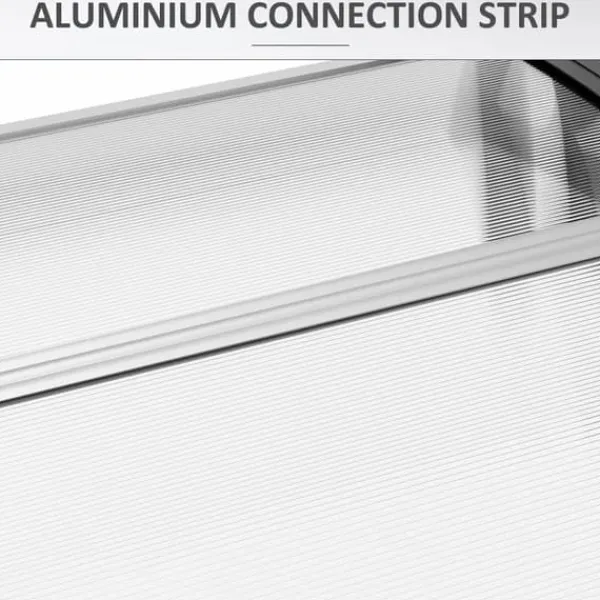Telte & Lysthuse^Indgangsoverdækning 89×122 cm – polycarbonat buet tag, UV-beskyttelse, hvid