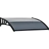 Skure, Garager & Carports^Indgangstag 100×75 cm – aluminium/polycarbonat, UV-beskyttelse, sort