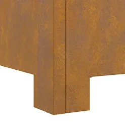 Best Industriel Bålplads i Stål - Udendørs Bålsted | Størrelse: 60x60x30 cm | Farve: Brun Pejse