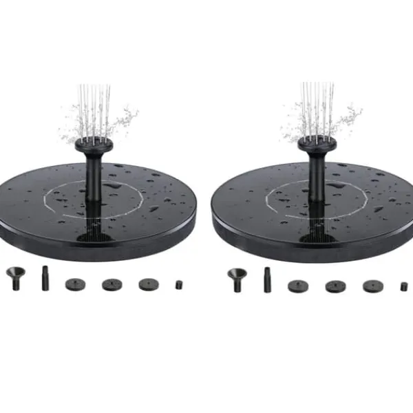 Springvand & Damme^INF 2-pak springvand med solceller 16 cm - Solcellefontæne/vandfontæne