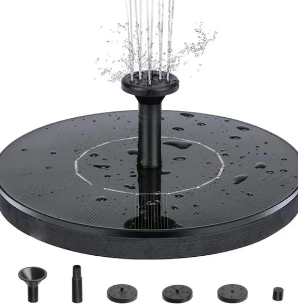 Springvand & Damme^INF 2-pak springvand med solceller 16 cm - Solcellefontæne/vandfontæne