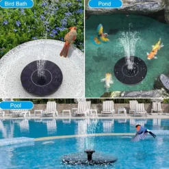 Springvand & Damme^INF 2-pak springvand med solceller 16 cm - Solcellefontæne/vandfontæne