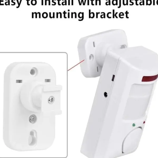 Bevægelsesdetektorer^Infrarød bevægelsessensoralarm - tyverialarm med 2 fjernbetjeninger, 105° scanningsområde og 105dB, egnet til hjem/garage/butik