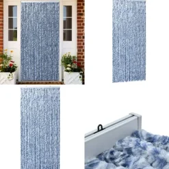 Sale Insektgardin 100 x 220 cm blå hvid og sølvfarvet - Insektgardin - Insektgardiner - Home & Living Insektmiddel & Dyreafvisende Middel
